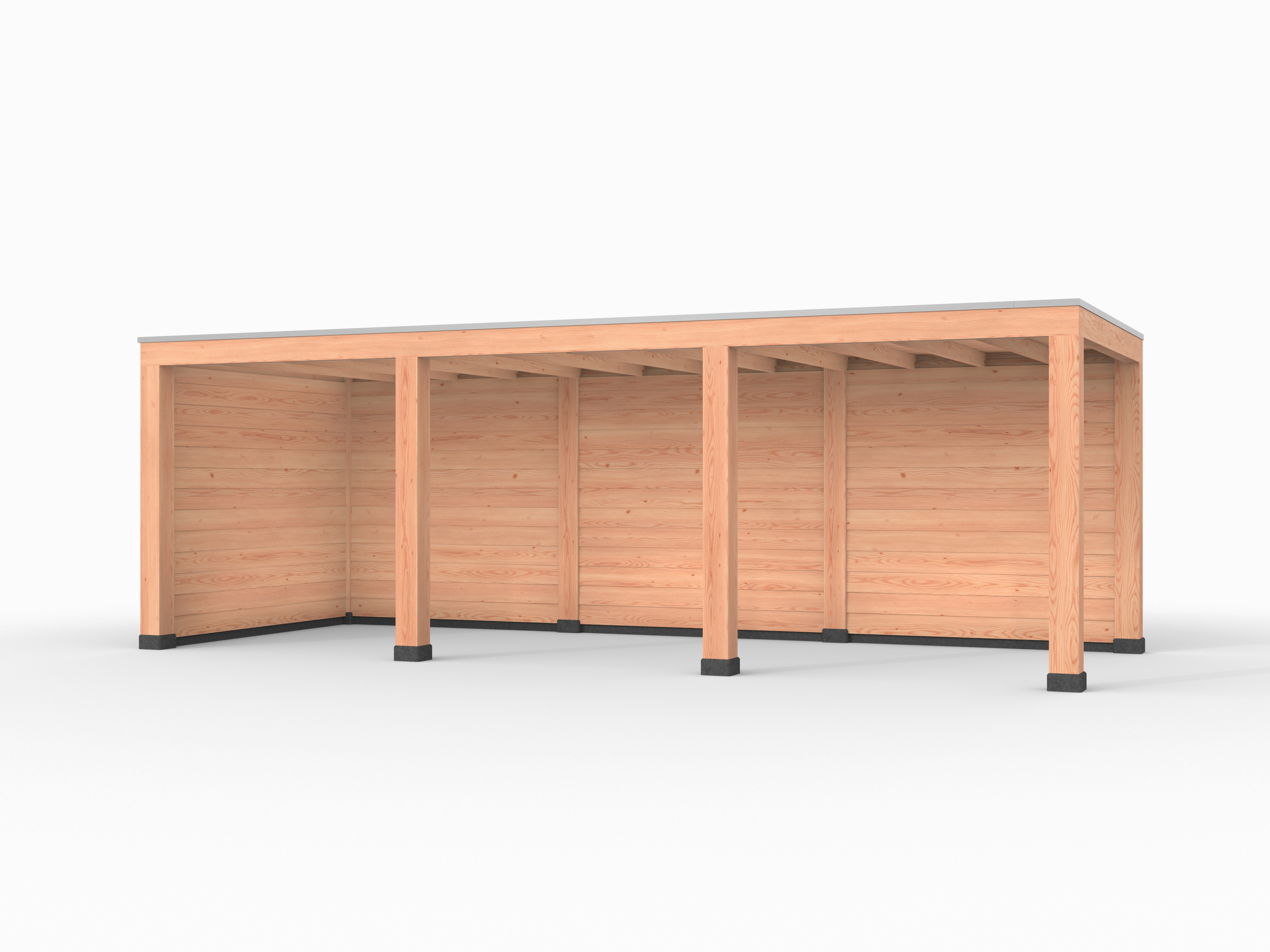 Douglas overkapping, 750 x 300, met achterwand en zijwand, Westwood Modern Basic - Afbeelding 1